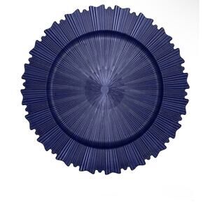 Blue Charger Plates Set - 13” Reusable Serving Plates - Set Of 6